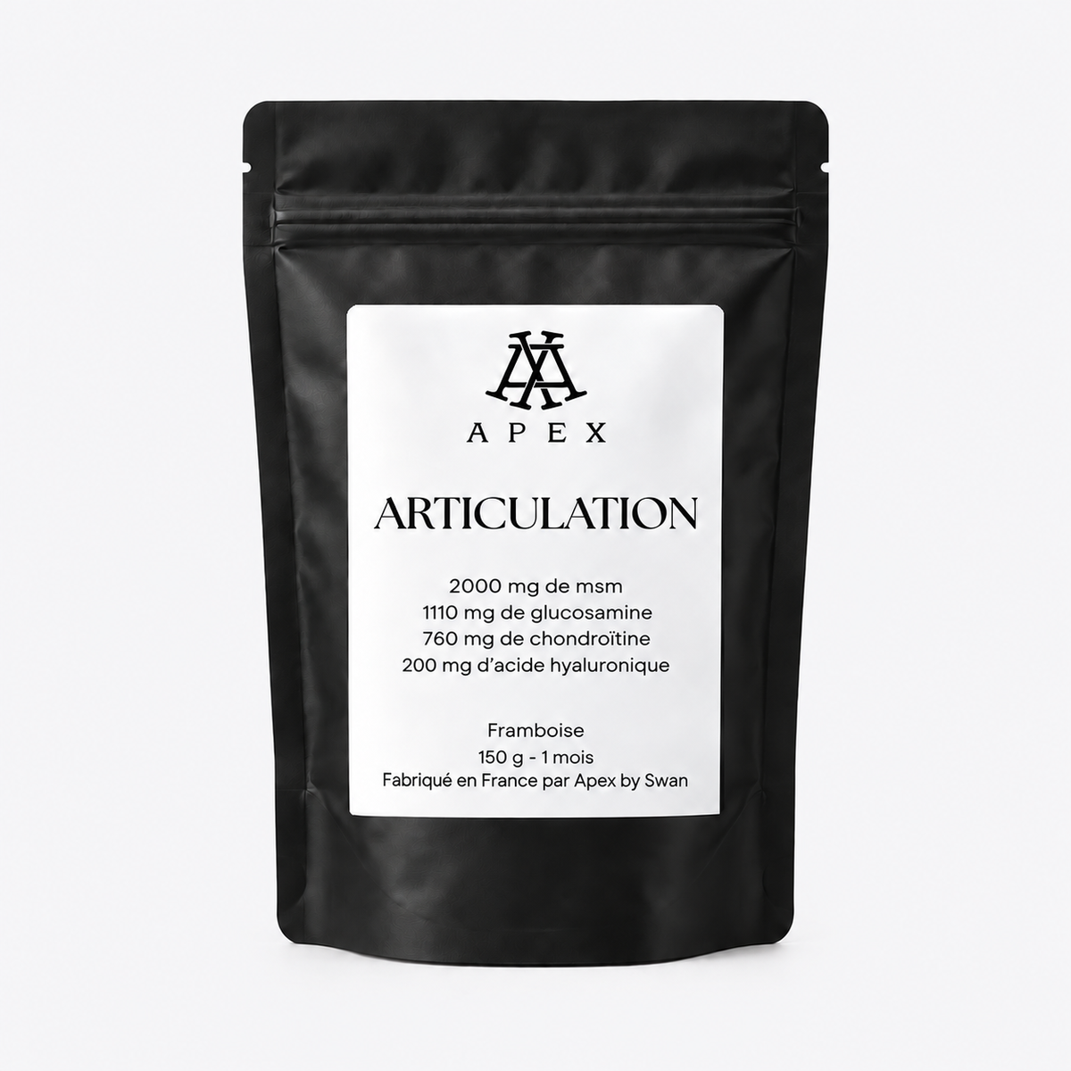 Doypack Articulation 150 g – 1 110 mg de glucosamine et 760 mg de chondroïtine par portion | Apex by Swan