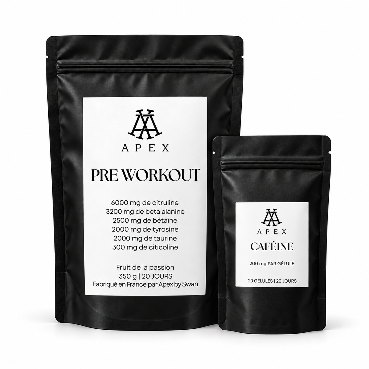 Pré-Workout APEX avec sachet de caféine 20 gélules