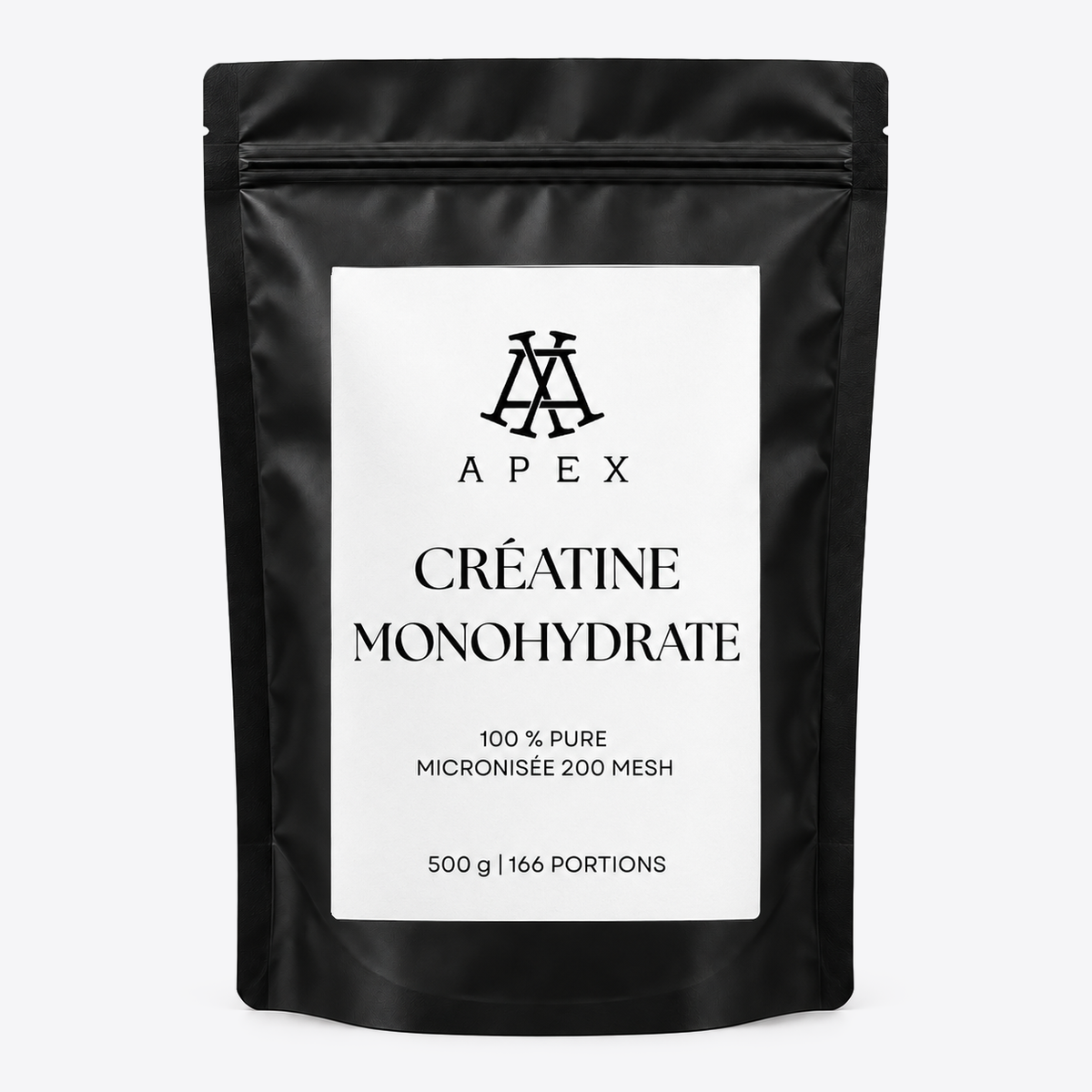 Doypack Créatine monohydrate 500 g, 166 doses – Apex by Swan