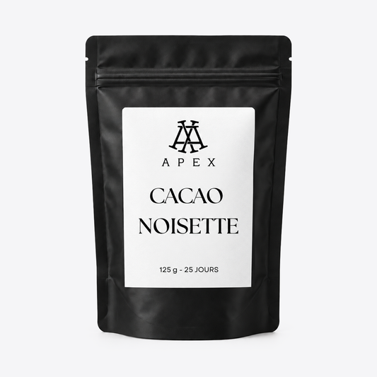 Sachet de poudre cacao noisette 125 g – Apex by Swan